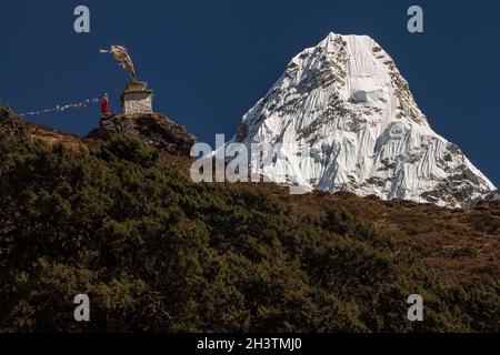 AMA Dablam vue de Panboche Banque D'Images