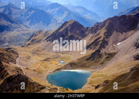 Pic du midi est un observatoire dans le Parc National des Pyrénées françaises.Il est accessible en téléphérique de la Mongie à une altitude de 2877 mètres. Banque D'Images