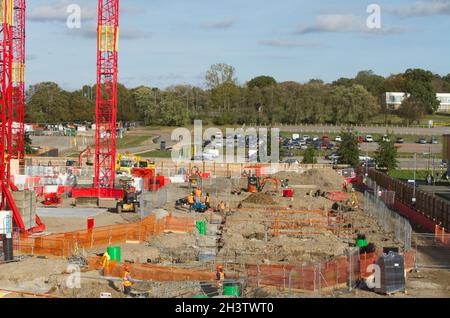 The Meadows à l'Université d'Essex à Colchester.Les travaux progressent sur le projet d'expansion qui offre davantage d'hébergement aux étudiants Banque D'Images