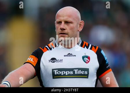 30 octobre 2021 ; Cinch Stadium à Franklin Gardens, Northampton, Angleterre ; Gallagher Premiership Rugby, Northampton Saints versus Leicester Tigers ; Dan Cole de Leicester Tigers Banque D'Images