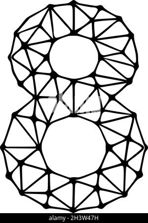 Symbole polygonal numéro 8, clip art isolé sur fond blanc Illustration de Vecteur