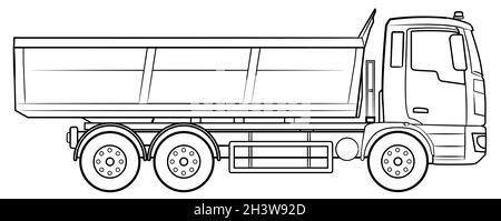 Camion à benne basculante - illustration vectorielle d'un véhicule. Illustration de Vecteur