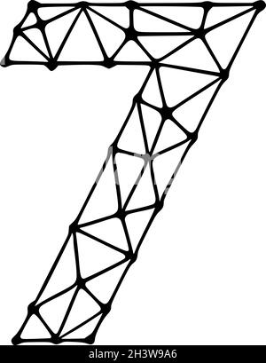 Symbole polygonal numéro 7, clip art isolé sur fond blanc Illustration de Vecteur