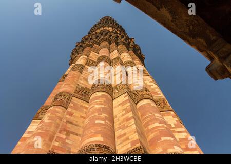 Qutb Minar - site WHS de l'UNESCO à Delhi Banque D'Images