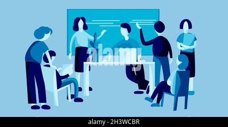 Présentation commerciale des performances financières à l'équipe - Vector Banque D'Images