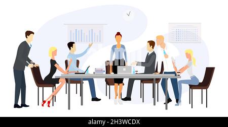 Présentation commerciale des performances financières à l'équipe - Vector Banque D'Images