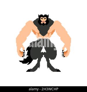 Werwolf pixel art pixelated werwolf Monster.illustration du vecteur de monstruosité wolfman 8 bits Illustration de Vecteur