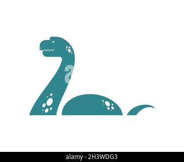 Le monstre du Loch Ness Nessie est isolé.Animal monstrueux Illustration de Vecteur