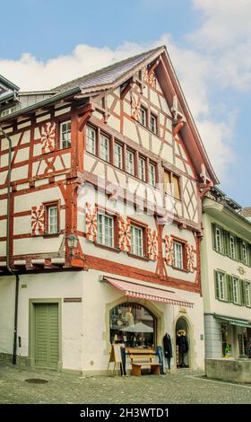 Vieille ville, Stein am Rhein, Suisse, Banque D'Images