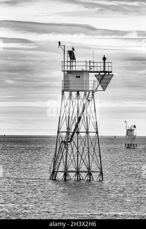 Green Island & Vidal Bank Lighthouses, County Down, Irlande du Nord, Royaume-Uni Banque D'Images