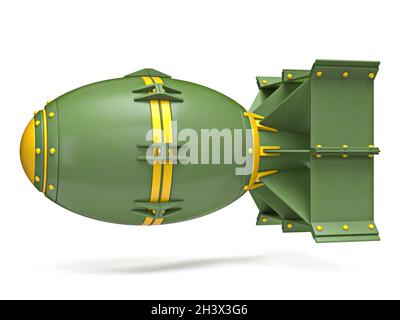 Bombe aérienne jaune vert caricature 3D Banque D'Images