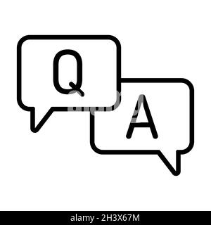 Q et A lettres.Icône questions et réponses avec bulle vocale.Illustration vectorielle fine minimale pour les questions fréquemment posées sur les sites Web Illustration de Vecteur