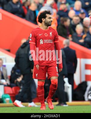 Anfield, Liverpool, Royaume-Uni.30 octobre 2021.Premier League football, Liverpool contre Brighton et Hove Albion; Mohammed Salah de Liverpool crédit: Action plus Sports/Alay Live News Banque D'Images