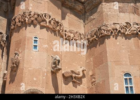 Détails de la cathédrale Sainte-Croix sur l'île d'Aghtamar, Turquie Banque D'Images