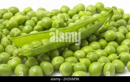 Haricots de jeunes pois doux.Aliments végétariens nutritifs. Banque D'Images