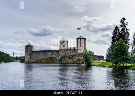 Vue sur le château d'Olofsborg à Savonlinna, dans le sud de la Finlande Banque D'Images