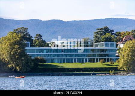 Siège de l'UEFA à Nyon, en Suisse Banque D'Images