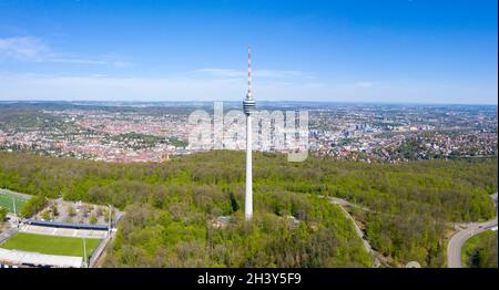 Tour de télévision de Stuttgart tour horizon vue aérienne ville architecture voyage panorama Banque D'Images