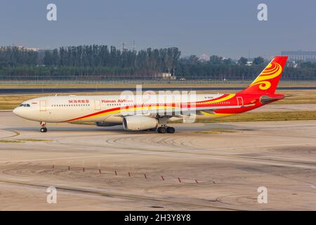 Hainan Airlines Airbus A330-300 avion aéroport de Pékin en Chine Banque D'Images