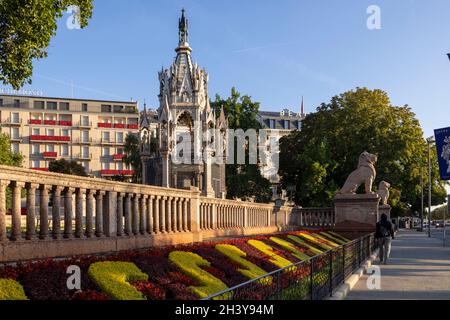Monument Brunswick, mausolée de style gothique de Charles II, duc de Brunswick, jardin des Alpes, Genève, Suisse Banque D'Images