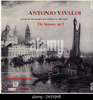 Vivaldi four Seasons, Op 8 – Concerto pour deux Trompettes - Douatte Collegium Musicum of Paris Period - musique classique Vintage Vinyl Record Banque D'Images