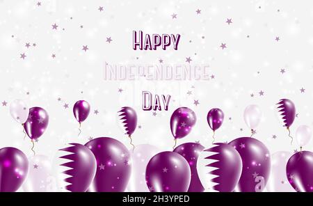 Qatar Independence Day Patriotic Design.Ballons aux couleurs nationales du Qatar.Carte de vœux vectorielle Happy Independence Day. Illustration de Vecteur