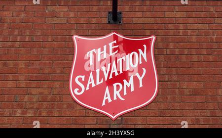 Symbole de l'armée du salut dans la salle communautaire de la rue du nil leeds Banque D'Images