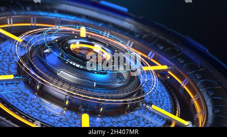 Technologie Digital Abstract arrière-plan futuriste.Illustration 3D Banque D'Images