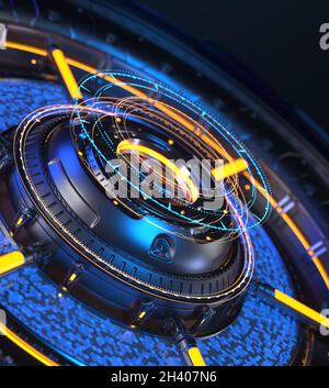 Technologie Digital Abstract arrière-plan futuriste.Illustration 3D Banque D'Images