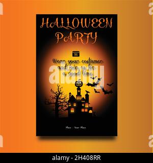 Carte d'invitation pour Halloween Illustration de Vecteur