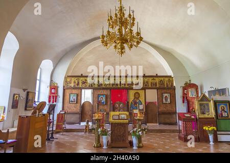 Intérieur historique de la cathédrale de Novo-Nikolsky à Mozhaysk, Russie Banque D'Images