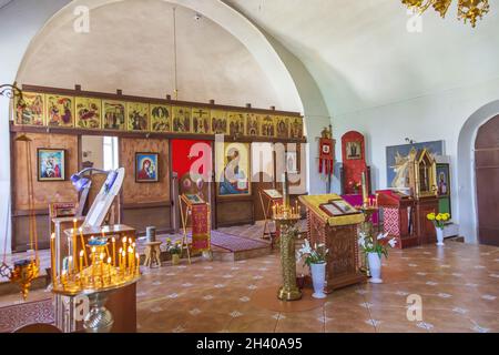 Intérieur historique de la cathédrale de Novo-Nikolsky à Mozhaysk, Russie Banque D'Images