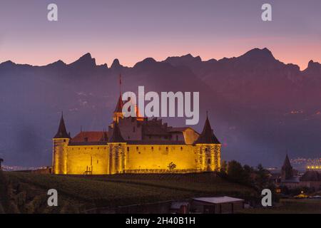 Château d'Aigle dans le canton de Vaud, Suisse Banque D'Images