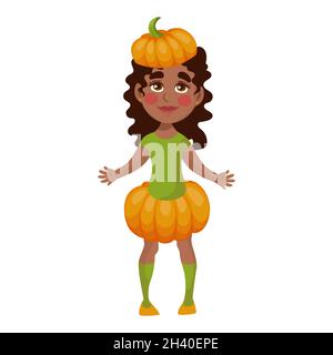 Fille vêtue d'un costume d'halloween festif - Vector Banque D'Images