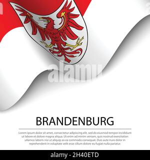 Le drapeau de Brandebourg est un état de l'Allemagne sur fond blanc.Modèle vectoriel de bannière ou de ruban Illustration de Vecteur