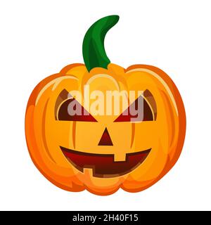 Citrouille réaliste pour les fêtes halloween sur fond blanc - Vector Banque D'Images