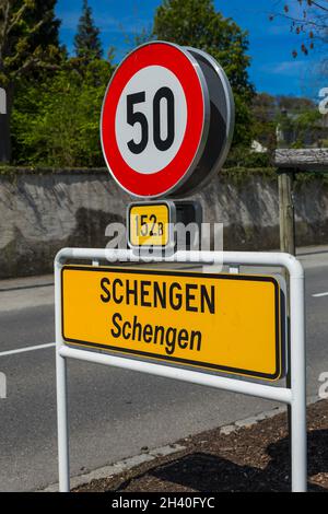 Inscrivez-vous à Schengen Luxembourg Banque D'Images