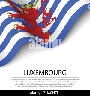 Le drapeau de l'agité du Luxembourg est une province de Belgique sur fond blanc.Modèle vectoriel de bannière ou de ruban Illustration de Vecteur