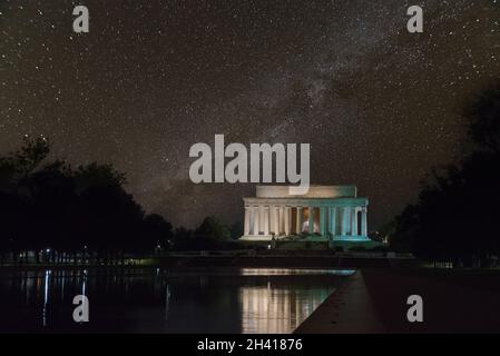 Mémorial Lincoln la nuit, États-Unis Banque D'Images