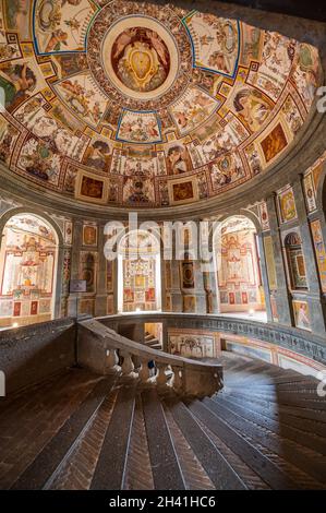 Escalier de la Villa Farnese à Caprarola Banque D'Images