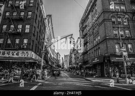 Rue animée de la ville chinoise de Manhattan, États-Unis Banque D'Images