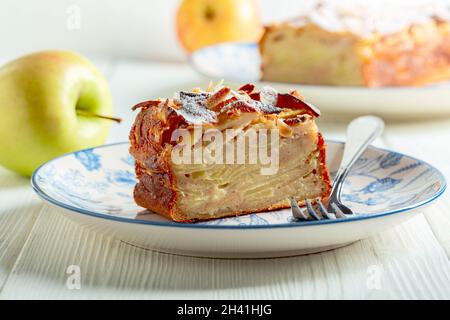 Tarte aux pommes invisible.Gâteaux faits maison. Banque D'Images