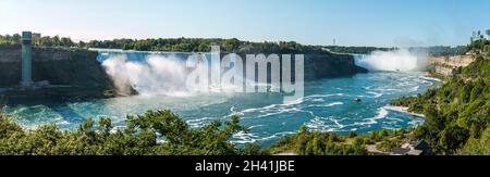 Célèbres chutes du Niagara par une journée ensoleillée du côté canadien Banque D'Images