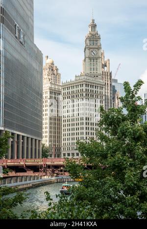 Célèbre Wrigleys Building à Chicago, États-Unis Banque D'Images