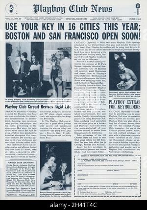 Juin 1965 'Playboy' Magazine publicité, Etats-Unis Banque D'Images