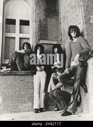 Deep Purple, Centre communautaire de Hanwell, juillet 1969.L-R Ian Gillan, Ritchie Blackmore, Ian Paice, Roger Glover.Assis: Jon Lord Banque D'Images