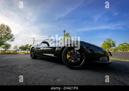 Corvette de Chevrolet noire Banque D'Images