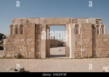 Palais Mosquée mur, Citadelle, Amman, Jordanie, Moyen-Orient Banque D'Images