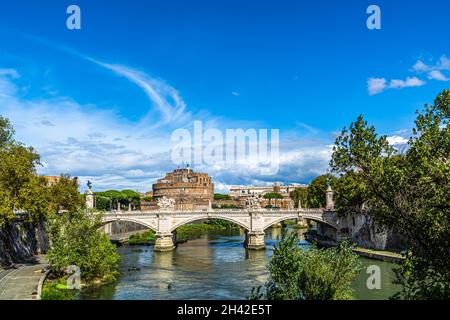 Rome - Castel Sant'Angelo, également appelé Mausolée d'Hadrien Banque D'Images