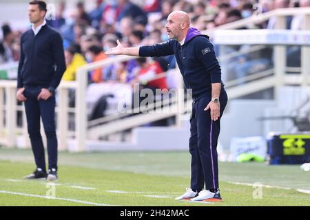 Florence, Italie.31 octobre 2021.Vincenzo Italiano (entraîneur-chef Fiorentina) pendant l'ACF Fiorentina vs Spezia Calcio, football italien série A match à Florence, Italie, octobre 31 2021 crédit: Agence de photo indépendante/Alamy Live News Banque D'Images